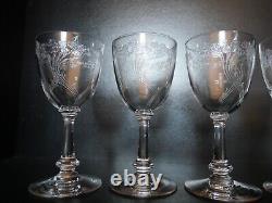 Rare 6 verres à vin en cristal Art déco Nouveau Gavé fleur Saint ST Louis