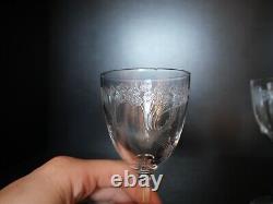 Rare 6 verres à vin en cristal Art déco Nouveau Gavé fleur Saint ST Louis