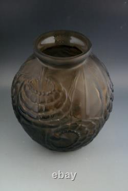 Rare Vase Art Deco Ancien En Verre Pierre D'avesn