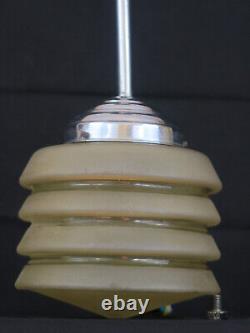 Rare lampe suspension lustre plafonnier Art déco 1930 1940 vintage SUSPENSION GL