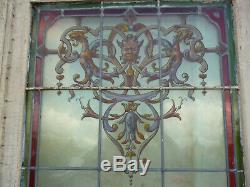 Rare vitrail vitraux style renaissance signé Joseph Vantillard xix ems