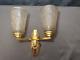 Ravissante Applique Lampe Murale Art Deco 1930 Double Abat Jour Tulipe En Verre