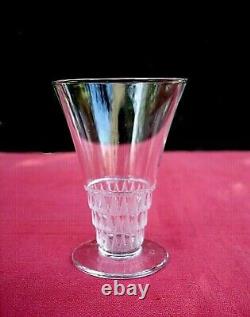 Rene Lalique Bourgueil 6 Wine Glasses Verre A Vin Cristal Taillé Art Deco 1930 C
