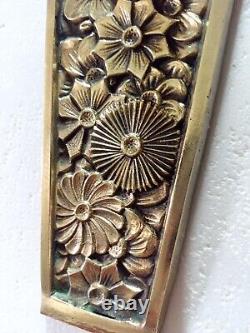 SCHNEIDER France PAIRE d' APPLIQUE ART DECO EN BRONZE ET TULIPES