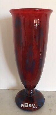 SUPERBE Vase verre soufflé Signé CHARLES SCHNEIDER Série Jades 1925 Art-Déco