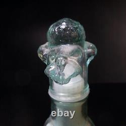 Sculpture statue figurine bouteille flacon chien caniche verre art déco N6123