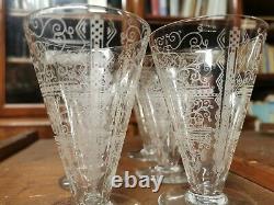 Série de 6 verres à vin blanc cristal de Baccarat modèle Lido art-déco