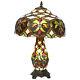 Style Tiffany Verre 2 Voie Table Ampoule Lampe En Abat-jour Et Base Art Déco
