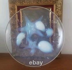 Superbe Grande Coupe Plat En Verre Opalescent Art Déco Signé Verlux France