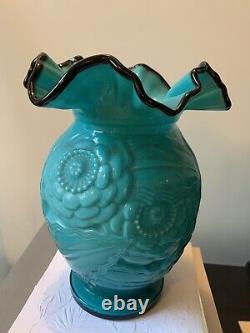 Superbe grand vase d'époque art déco verre doublé P. D'avesn pavots