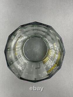 Superbe vase verre bicolore Art Déco décor géometrique Karl PALDA