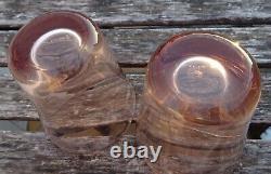 THURET ANDRE Paire de Vases Art Déco Verre Signés Antique GLASS
