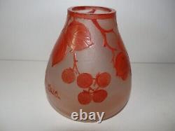 VASE ART DECO PATE DE VERRE signé MODA pour DAUM CRISTALLERIE GIVRE MULTI COUCHE