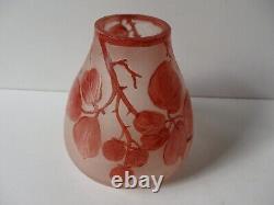 VASE ART DECO PATE DE VERRE signé MODA pour DAUM CRISTALLERIE GIVRE MULTI COUCHE