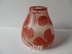 VASE ART DECO PATE DE VERRE signé MODA pour DAUM CRISTALLERIE GIVRE MULTI COUCHE