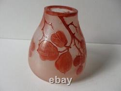 VASE ART DECO PATE DE VERRE signé MODA pour DAUM CRISTALLERIE GIVRE MULTI COUCHE