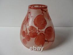 VASE ART DECO PATE DE VERRE signé MODA pour DAUM CRISTALLERIE GIVRE MULTI COUCHE