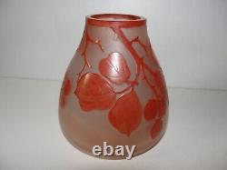 VASE ART DECO PATE DE VERRE signé MODA pour DAUM CRISTALLERIE GIVRE MULTI COUCHE