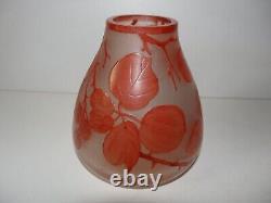 VASE ART DECO PATE DE VERRE signé MODA pour DAUM CRISTALLERIE GIVRE MULTI COUCHE