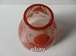 VASE ART DECO PATE DE VERRE signé MODA pour DAUM CRISTALLERIE GIVRE MULTI COUCHE