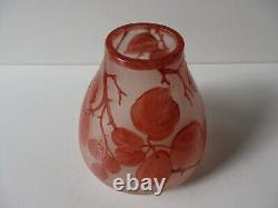 VASE ART DECO PATE DE VERRE signé MODA pour DAUM CRISTALLERIE GIVRE MULTI COUCHE