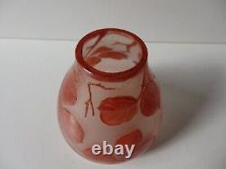 VASE ART DECO PATE DE VERRE signé MODA pour DAUM CRISTALLERIE GIVRE MULTI COUCHE