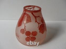 VASE ART DECO PATE DE VERRE signé MODA pour DAUM CRISTALLERIE GIVRE MULTI COUCHE