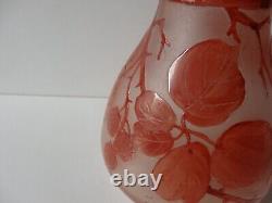 VASE ART DECO PATE DE VERRE signé MODA pour DAUM CRISTALLERIE GIVRE MULTI COUCHE