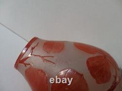 VASE ART DECO PATE DE VERRE signé MODA pour DAUM CRISTALLERIE GIVRE MULTI COUCHE