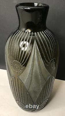 VASE LEGRAS grave a l'acide ART DECO 30's années folles vintage ancien antique /