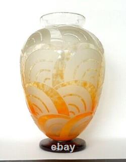 Vase Art Deco Art Nouveau 1925 Signe Le Verre Francais Schneider Charder