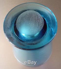 Vase Art Deco Dlg Jean Luce Verre Teinte Bleu