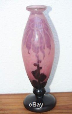Vase Pâte de Verre SCHNEIDER LE VERRE FRANCAIS Art Déco décor Dalhias