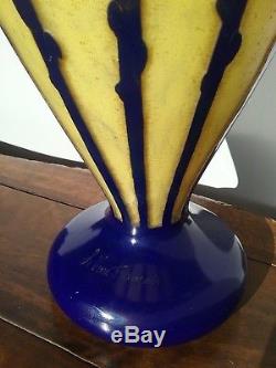 Vase Pâte de Verre multicouche Le verre Français glass cameo art deco Schneider