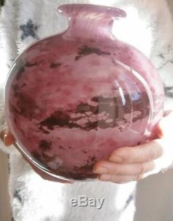 Vase boule Schneider pate de verre art déco couleur améthyste