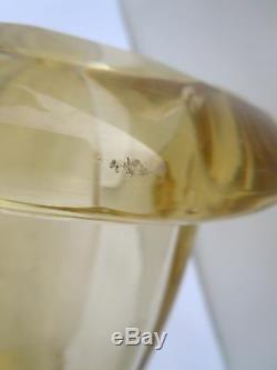 Vase cristal verre jaune d'époque Art Déco période Daum