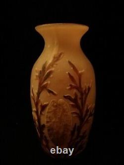 Vase en verre givré signé LEGRAS art deco vers 1900