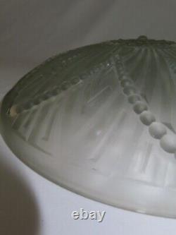 Vasque/Lustre/Plafonnier art déco en verre pressé Luminaire vintage 35 cm