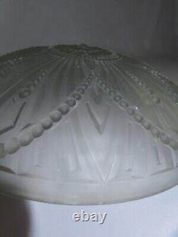 Vasque/Lustre/Plafonnier art déco en verre pressé Luminaire vintage 35 cm