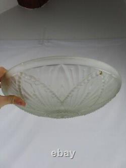 Vasque/Lustre/Plafonnier art déco en verre pressé Luminaire vintage 35 cm