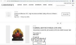 Veilleuse Night Lamp Gabriel Argy-Rousseau Glass Pate De Verre Eventail Fleurs