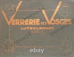 Verrerie Des Vosges Lampe Art Déco En Bronze Nickelé & Globe Verre Pressé 1930