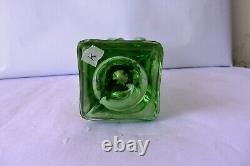 Vintage Art Déco Trophée Vase en Verre Lustrant Hortensja Vert Rare Objets F