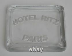 Vintage Hotel Ritz Paris cendrier ART DECO en verre, années 1930
